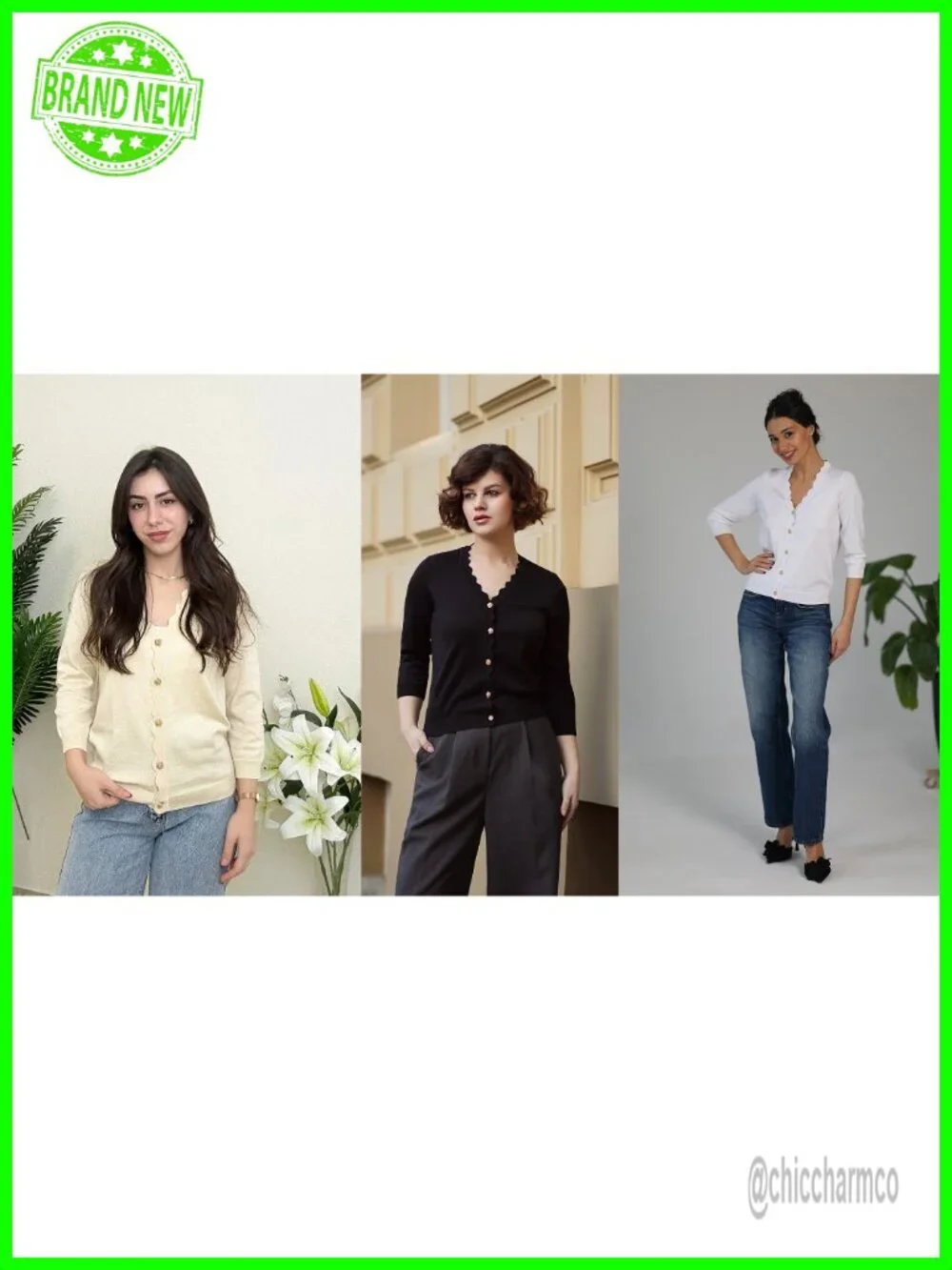 Lightweight 3/4 Sleeve Cardigan for Women V-Neck Button Down Bolero Shrugs